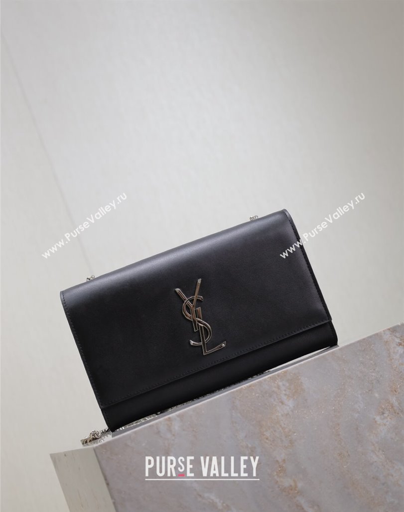 Saint Laurent Kate Medium Chain Bag in Smooth Leather 364021 Black/Silver 2025 (YY-250409119)