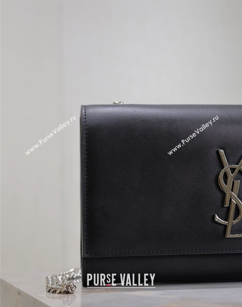 Saint Laurent Kate Medium Chain Bag in Smooth Leather 364021 Black/Silver 2025 (YY-250409119)