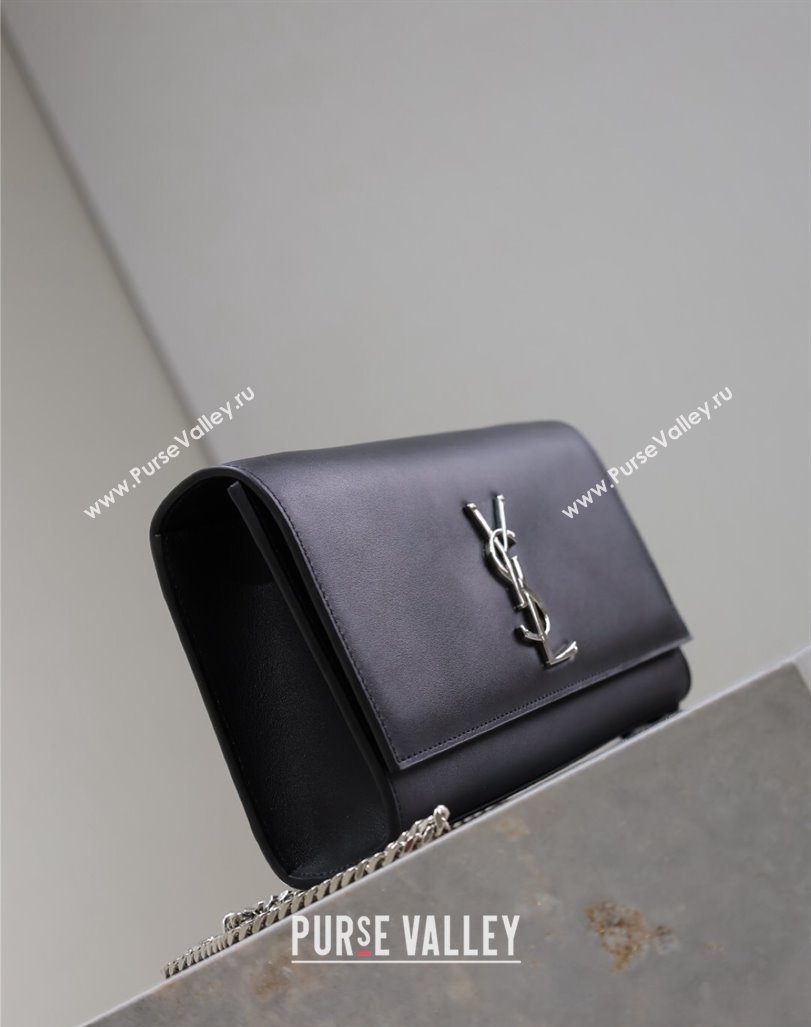 Saint Laurent Kate Medium Chain Bag in Smooth Leather 364021 Black/Silver 2025 (YY-250409119)
