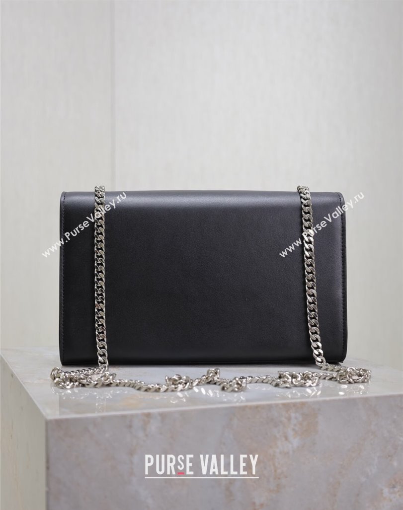 Saint Laurent Kate Medium Chain Bag in Smooth Leather 364021 Black/Silver 2025 (YY-250409119)
