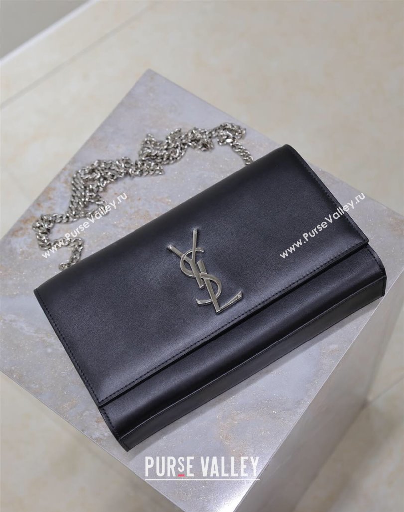 Saint Laurent Kate Medium Chain Bag in Smooth Leather 364021 Black/Silver 2025 (YY-250409119)