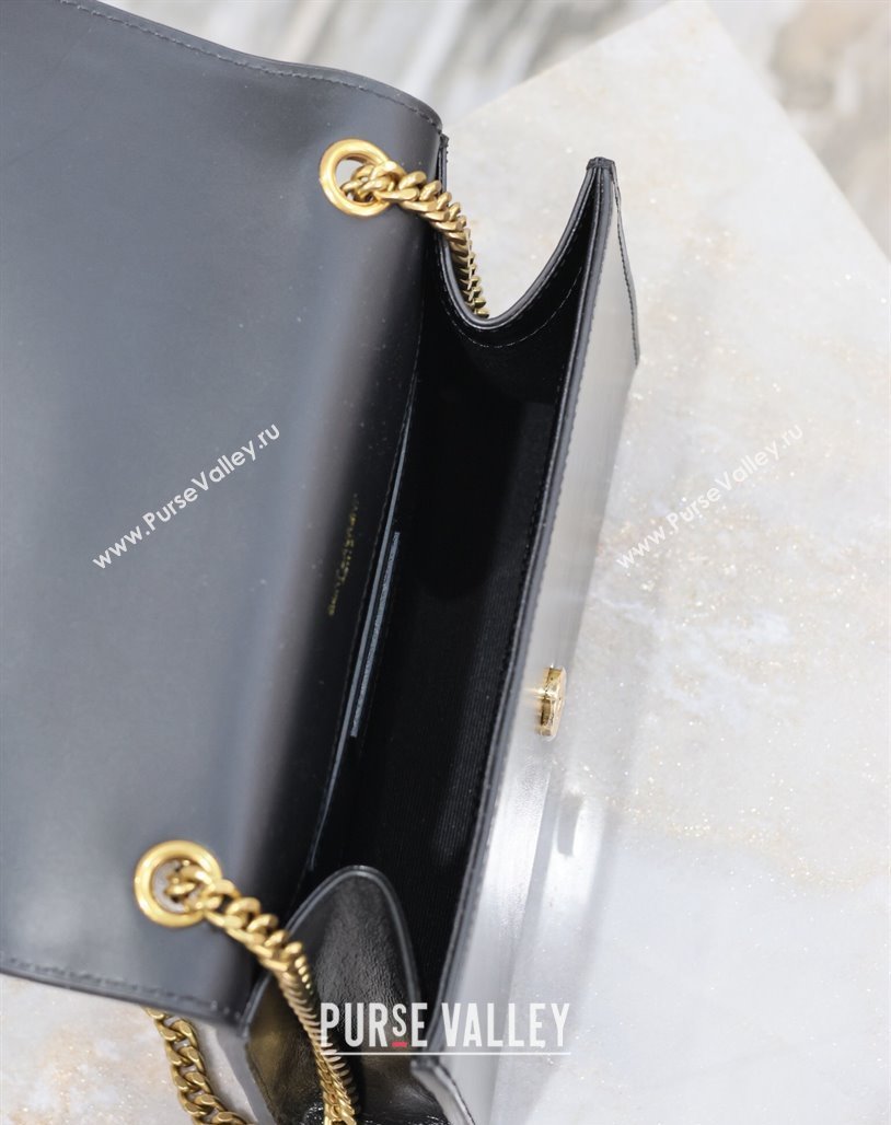 Saint Laurent Kate Small Chain Bag in Oiled Leather Black 469390 2025 (YY-250409100)