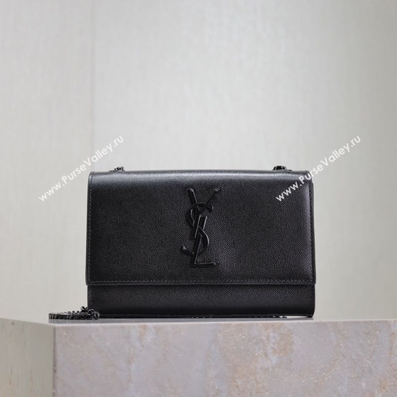 Saint Laurent Kate Small Chain Bag in Grained Leather 469390 All Black 2025 (YY-250409101)