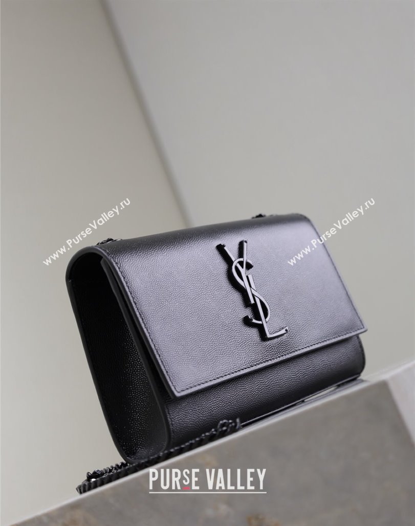 Saint Laurent Kate Small Chain Bag in Grained Leather 469390 All Black 2025 (YY-250409101)