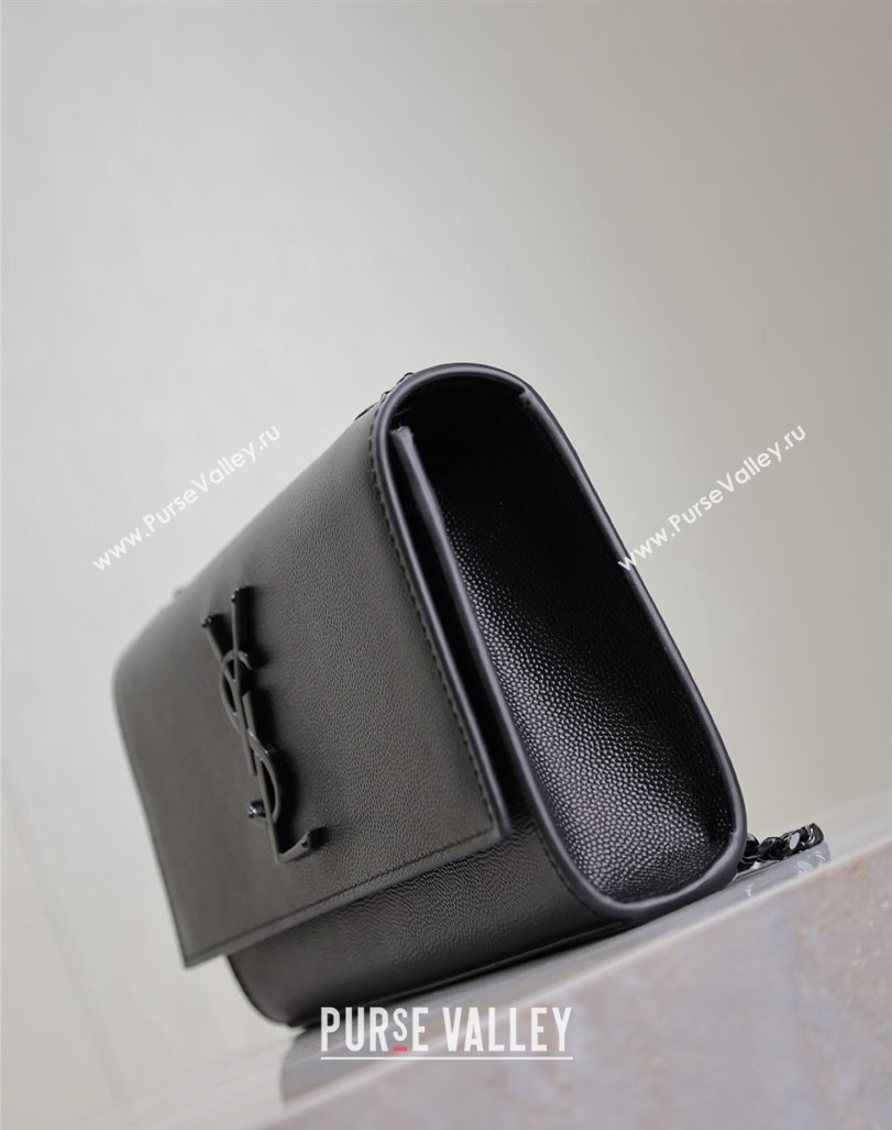 Saint Laurent Kate Small Chain Bag in Grained Leather 469390 All Black 2025 (YY-250409101)