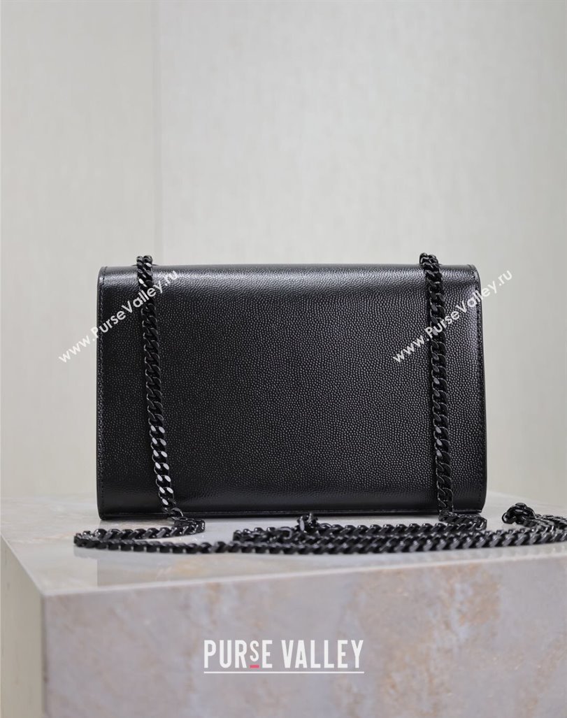 Saint Laurent Kate Small Chain Bag in Grained Leather 469390 All Black 2025 (YY-250409101)