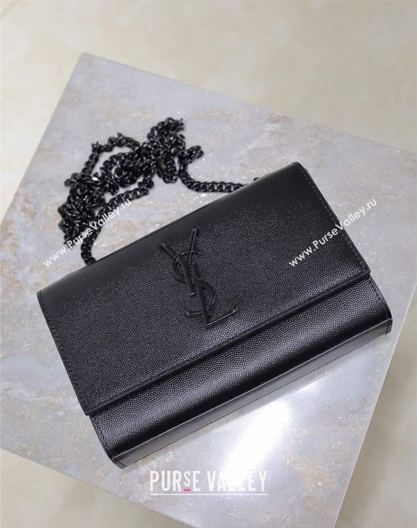 Saint Laurent Kate Small Chain Bag in Grained Leather 469390 All Black 2025 (YY-250409101)