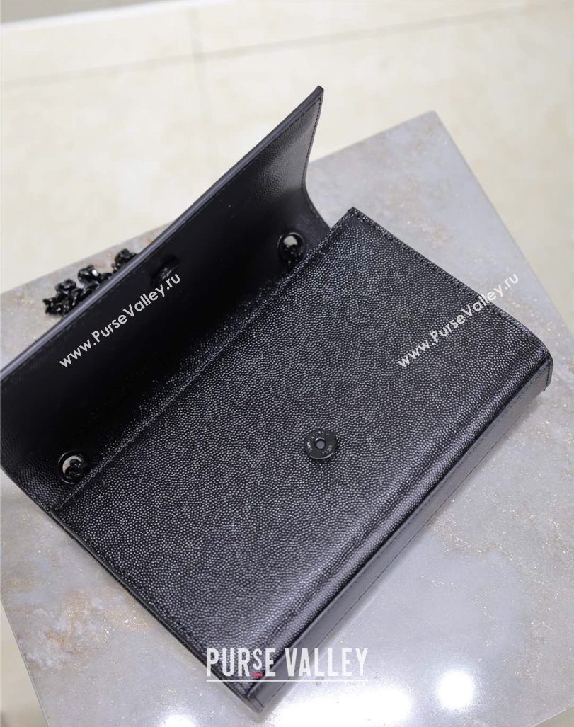 Saint Laurent Kate Small Chain Bag in Grained Leather 469390 All Black 2025 (YY-250409101)