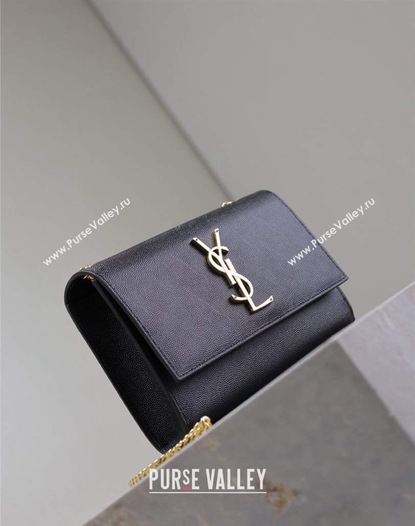 Saint Laurent Kate Small Chain Bag in Grained Leather 469390 Black/Gold 2025 (YY-250409102)