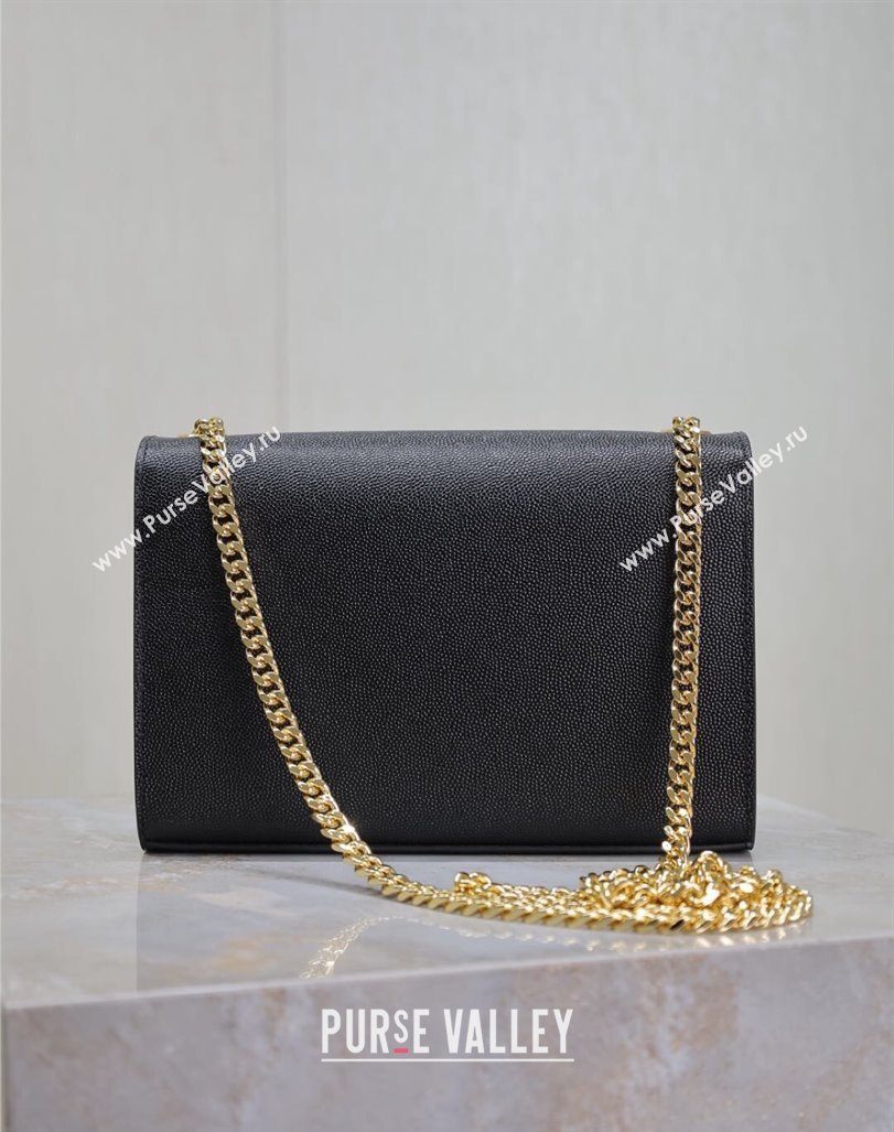 Saint Laurent Kate Small Chain Bag in Grained Leather 469390 Black/Gold 2025 (YY-250409102)