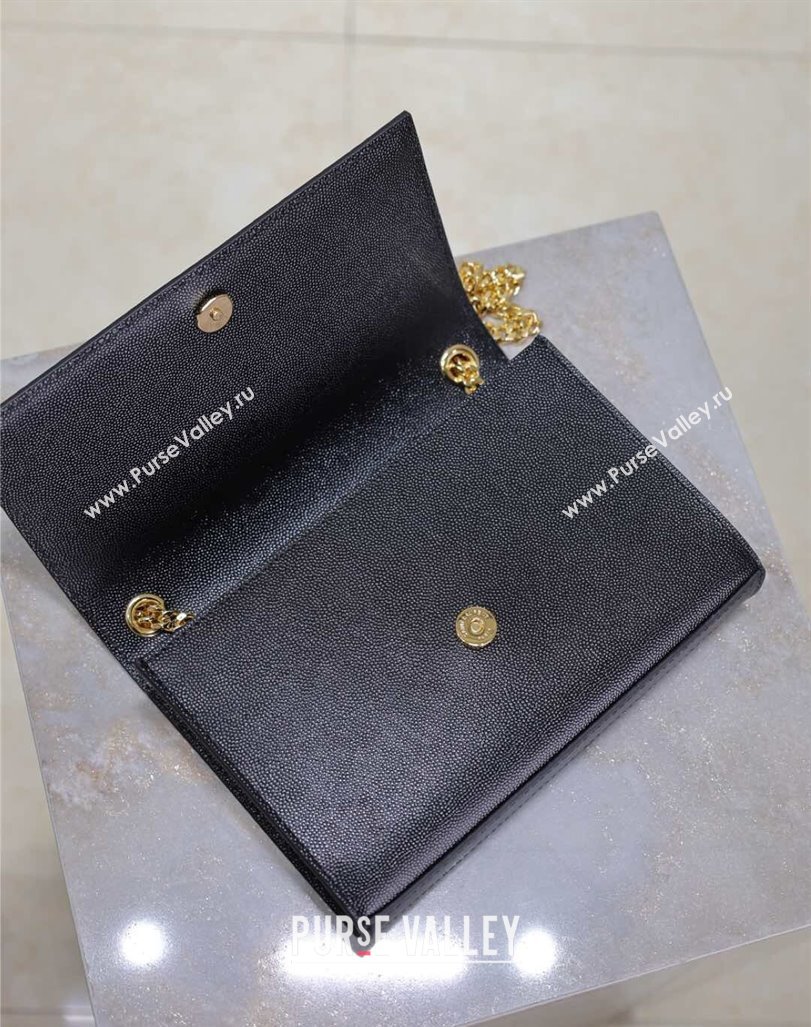 Saint Laurent Kate Small Chain Bag in Grained Leather 469390 Black/Gold 2025 (YY-250409102)