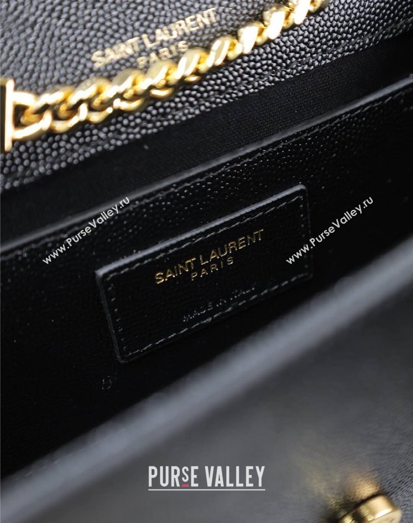Saint Laurent Kate Small Chain Bag in Grained Leather 469390 Black/Gold 2025 (YY-250409102)