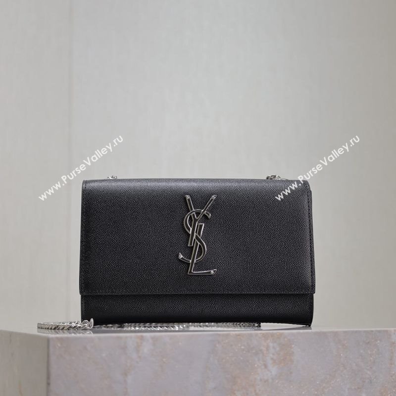 Saint Laurent Kate Small Chain Bag in Grained Leather 469390 Black/Silver 2025 (YY-250409103)