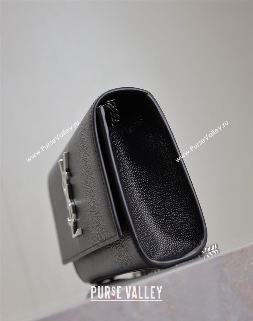 Saint Laurent Kate Small Chain Bag in Grained Leather 469390 Black/Silver 2025 (YY-250409103)