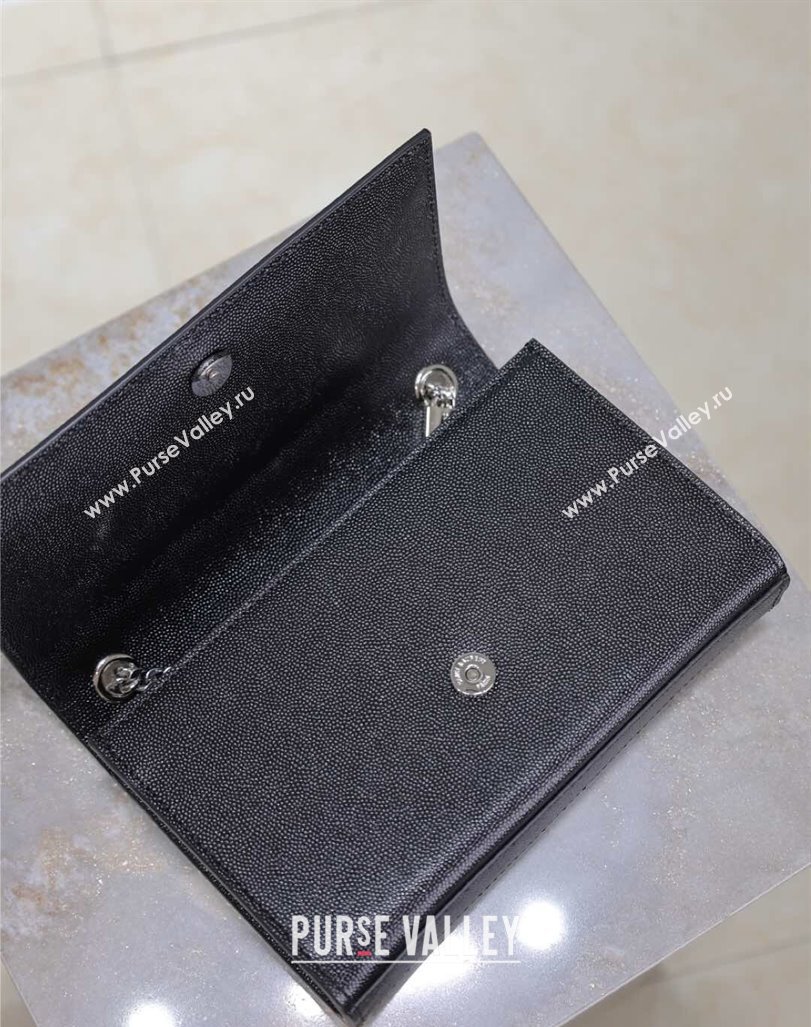Saint Laurent Kate Small Chain Bag in Grained Leather 469390 Black/Silver 2025 (YY-250409103)