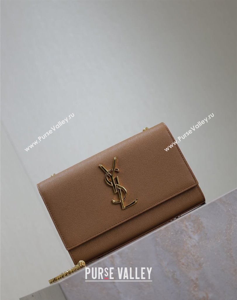 Saint Laurent Kate Small Chain Bag in Grained Leather 469390 Brown 2025 (YY-250409104)
