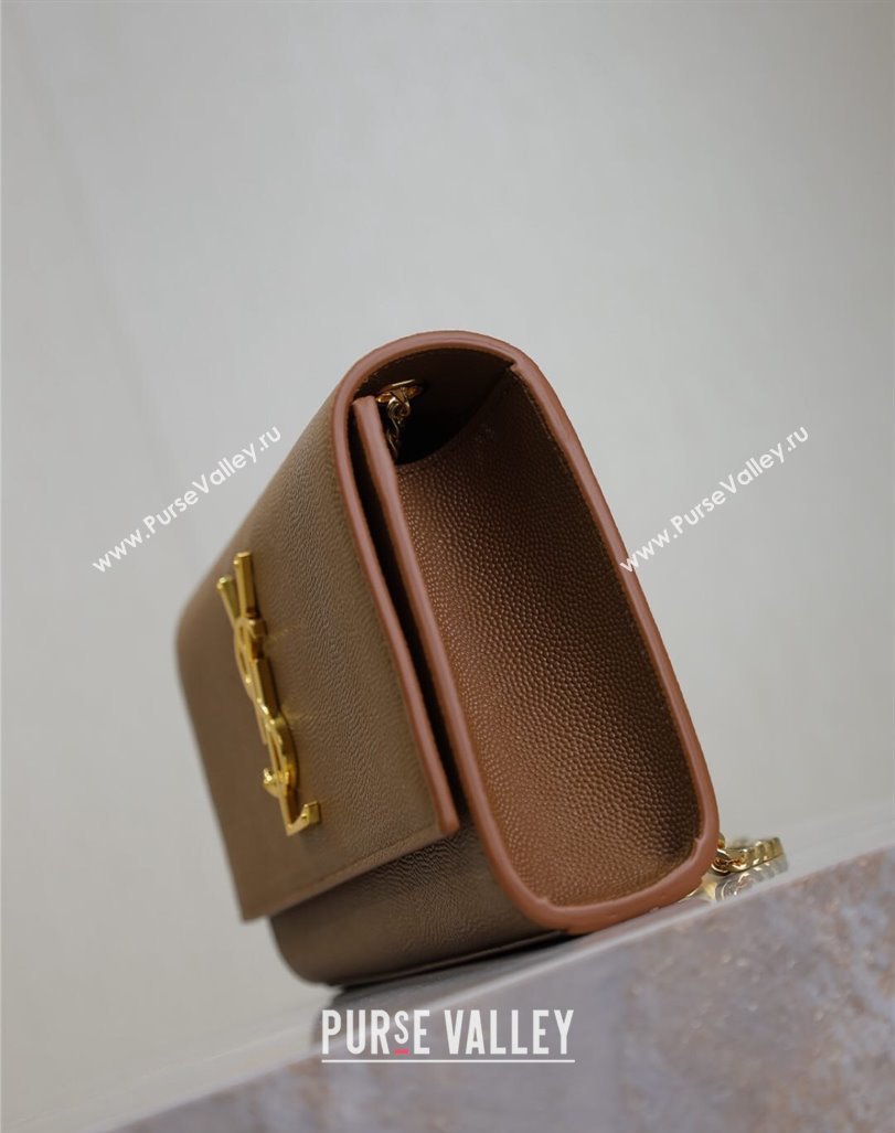 Saint Laurent Kate Small Chain Bag in Grained Leather 469390 Brown 2025 (YY-250409104)