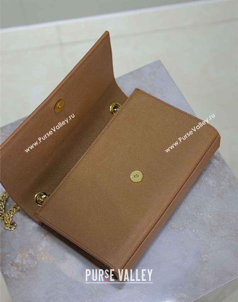 Saint Laurent Kate Small Chain Bag in Grained Leather 469390 Brown 2025 (YY-250409104)