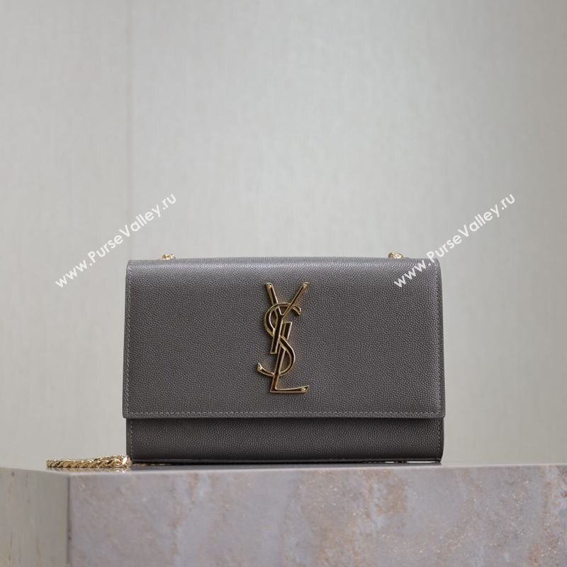 Saint Laurent Kate Small Chain Bag in Grained Leather 469390 Grey 2025 (YY-250409105)