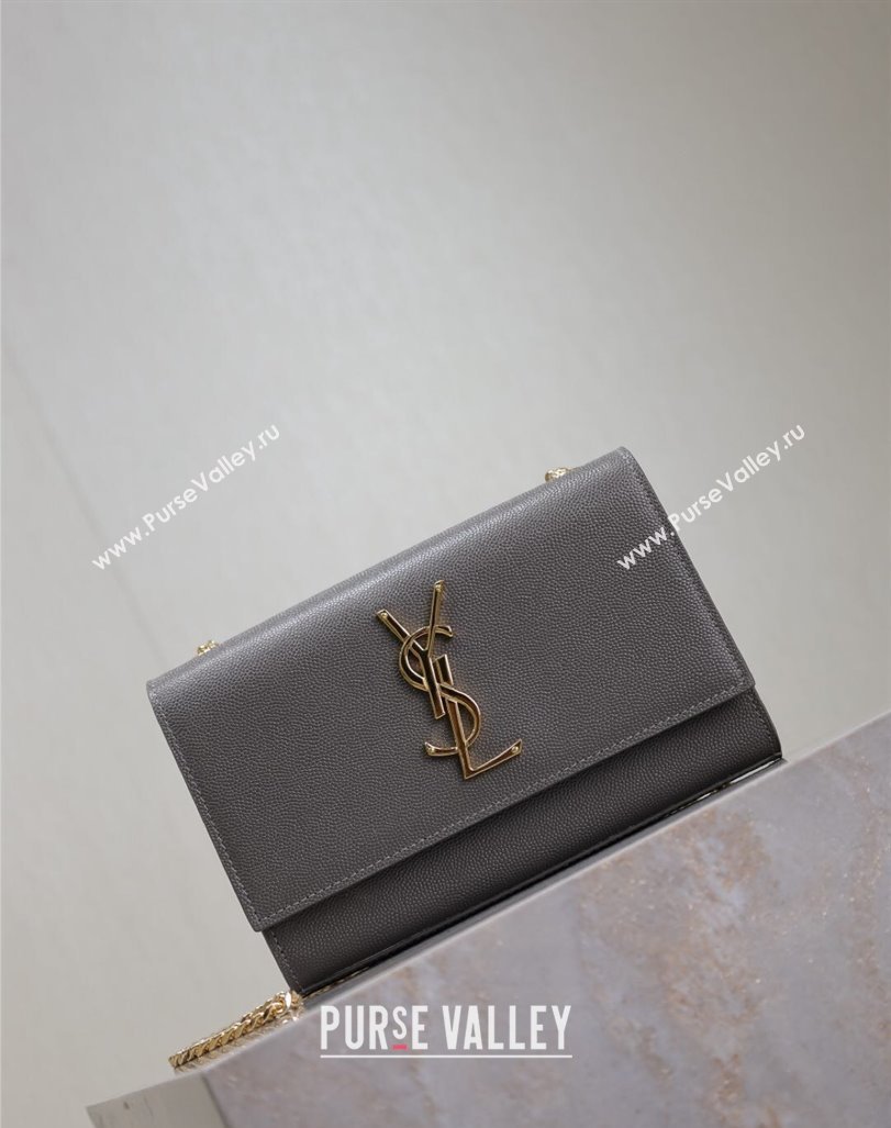 Saint Laurent Kate Small Chain Bag in Grained Leather 469390 Grey 2025 (YY-250409105)