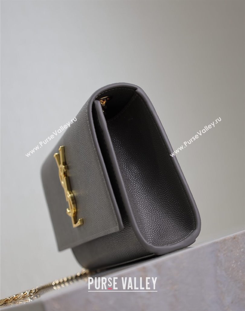 Saint Laurent Kate Small Chain Bag in Grained Leather 469390 Grey 2025 (YY-250409105)