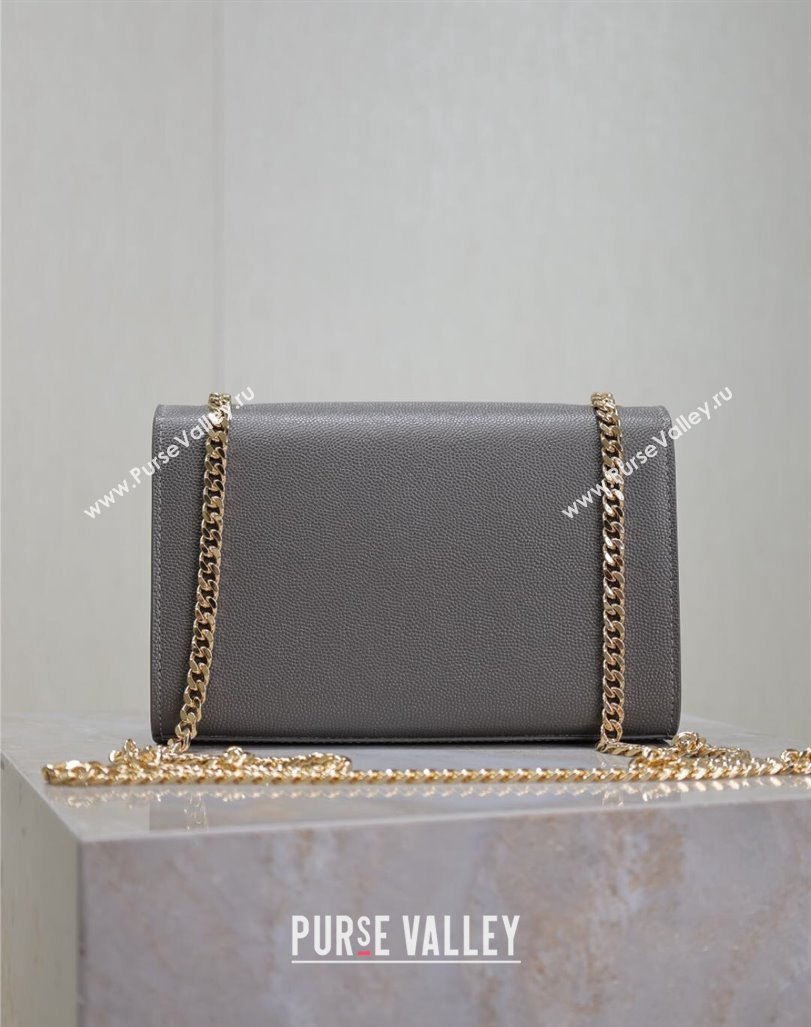 Saint Laurent Kate Small Chain Bag in Grained Leather 469390 Grey 2025 (YY-250409105)