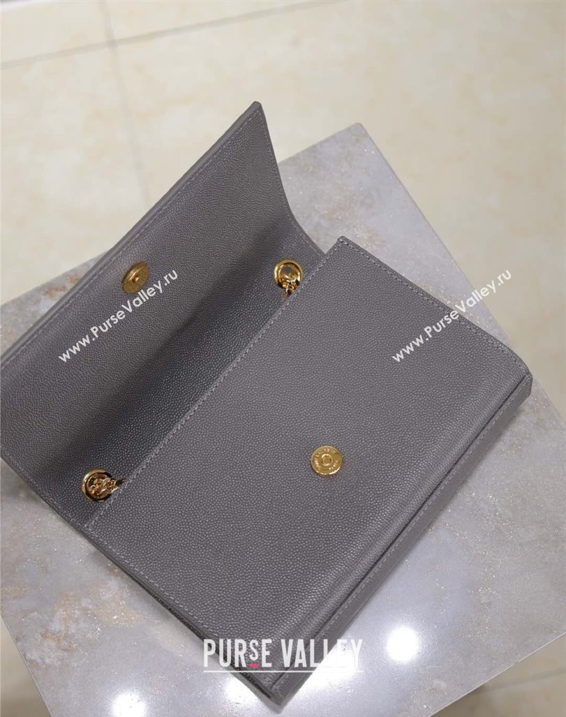Saint Laurent Kate Small Chain Bag in Grained Leather 469390 Grey 2025 (YY-250409105)