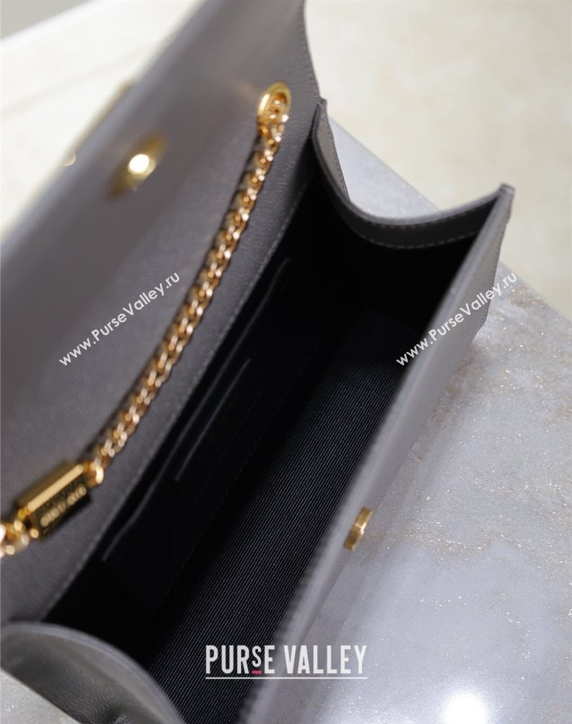 Saint Laurent Kate Small Chain Bag in Grained Leather 469390 Grey 2025 (YY-250409105)