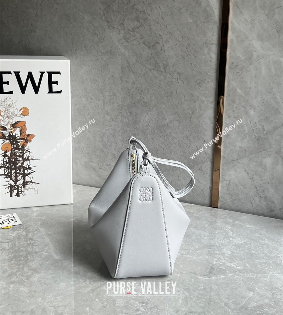 Loewe Mini Hammock Hobo bag in Classic Calfskin Pale Grey 2023 262315 (Ys-240202040)