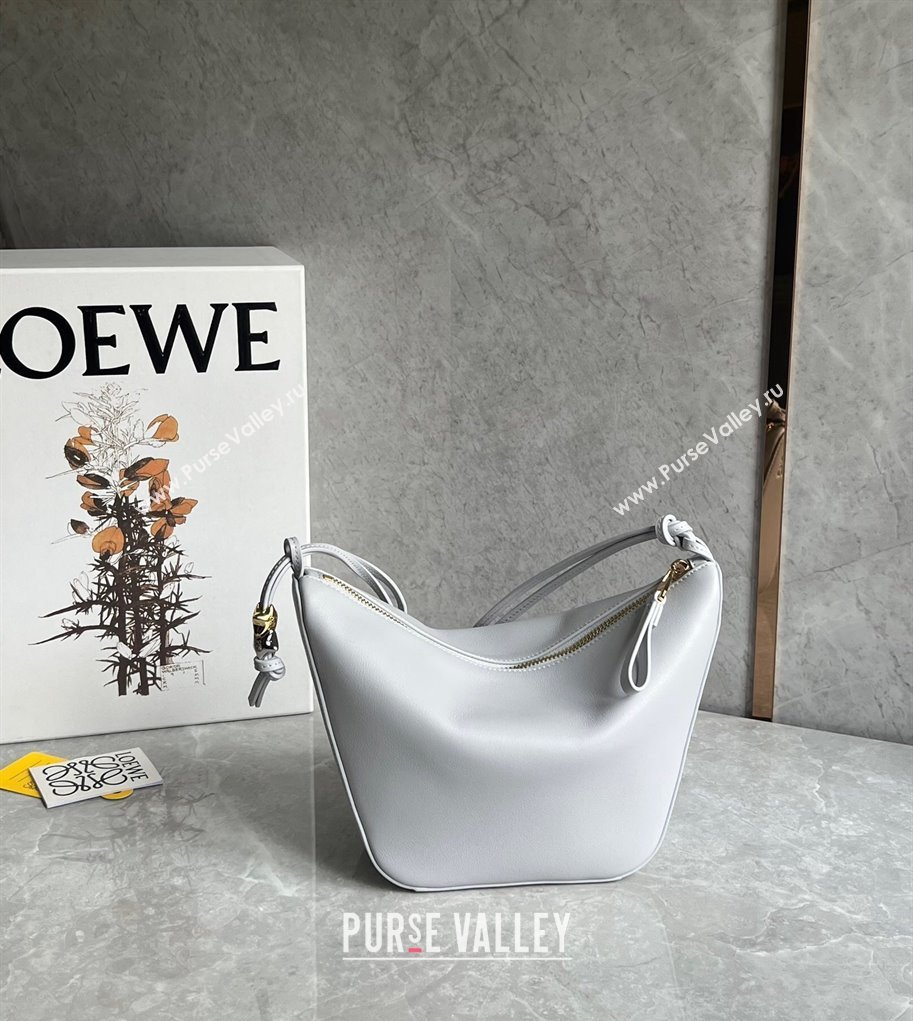 Loewe Mini Hammock Hobo bag in Classic Calfskin Pale Grey 2023 262315 (Ys-240202040)