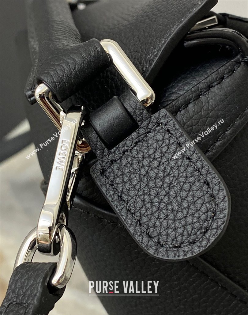 Loewe Mini Puzzle Edge bag in Litchi-Grained Calfskin Black 2024 0202 (Ys-240202053)