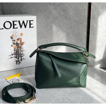 Loewe Small Puzzle Edge bag in Smooth Calfskin Bottle Green 2024 0202 (Ys-240202058)