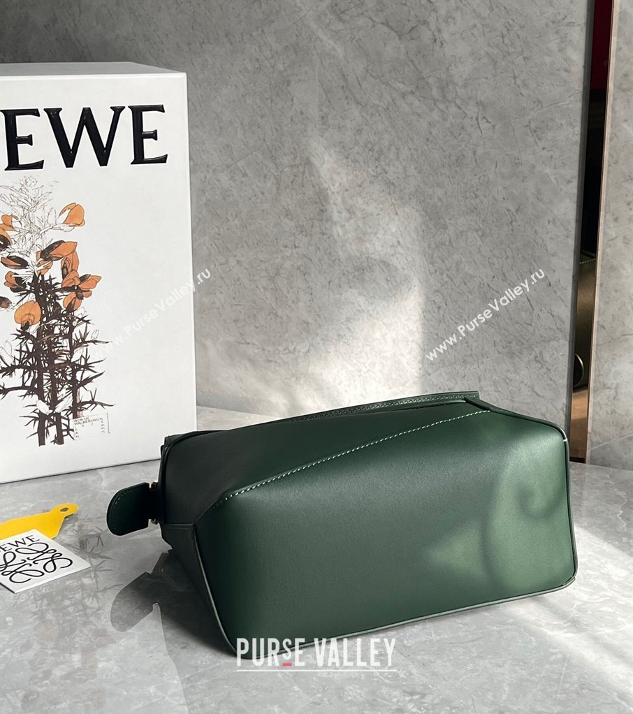 Loewe Small Puzzle Edge bag in Smooth Calfskin Bottle Green 2024 0202 (Ys-240202058)