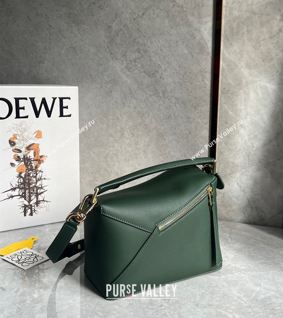 Loewe Small Puzzle Edge bag in Smooth Calfskin Bottle Green 2024 0202 (Ys-240202058)