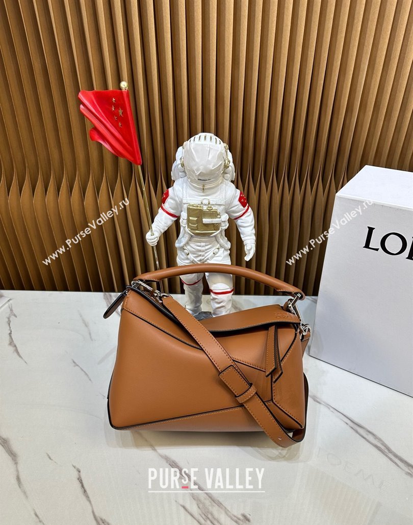 Loewe Small Puzzle Edge bag in Smooth Calfskin Caramel Brown 2024 0202 (Ys-240202062)