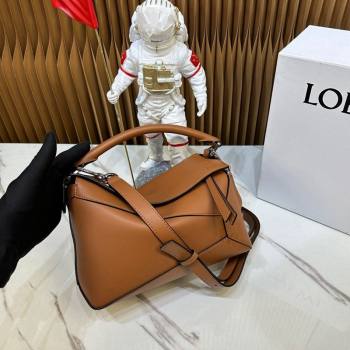 Loewe Small Puzzle Edge bag in Smooth Calfskin Caramel Brown 2024 0202 (Ys-240202062)