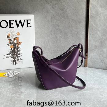 Loewe Mini Hammock Hobo bag in Classic Calfskin Dark Purple 2023 262315 (Ys-240202042)