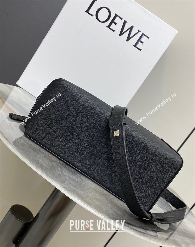 Loewe Small Puzzle Edge bag in Litchi-Grained Calfskin Black 2024 0202 (Ys-240202065)