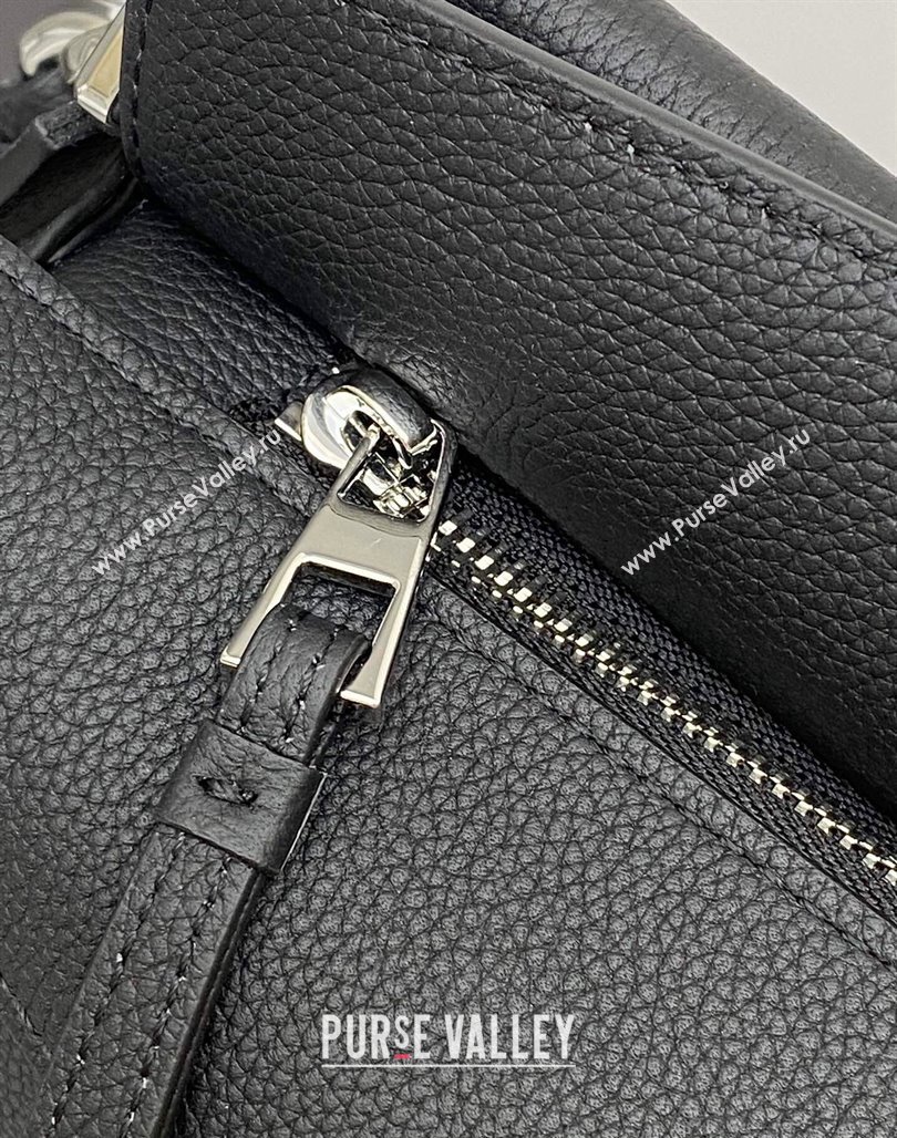 Loewe Small Puzzle Edge bag in Litchi-Grained Calfskin Black 2024 0202 (Ys-240202065)