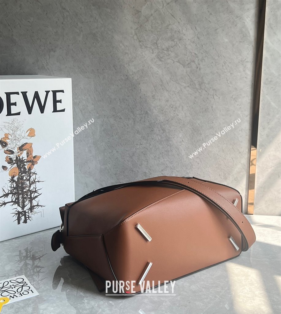 Loewe Puzzle Medium Bag in Smooth Calfskin Caramel Brown 2024 3002B (nana-240202066)