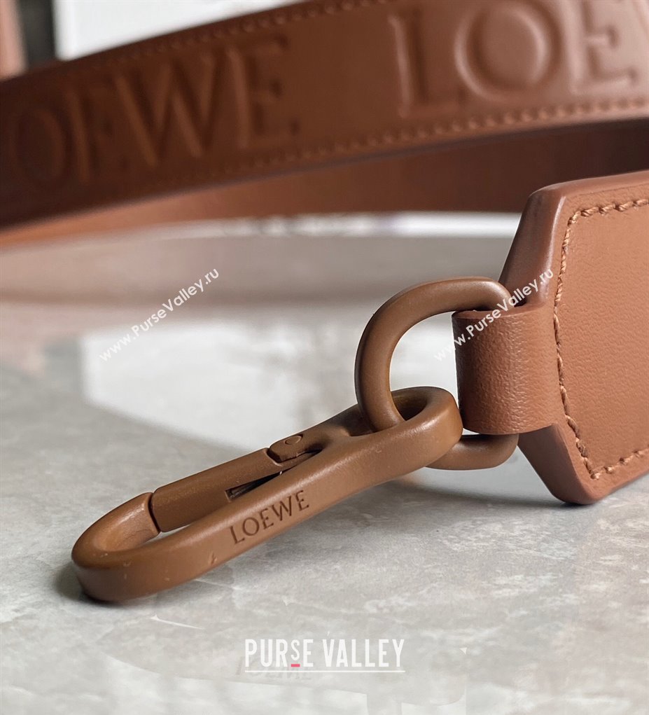 Loewe Mini Puzzle bag in Satin Calfskin with Wide Leather Strap Caramel Brown 2024 (Ys-240202076)