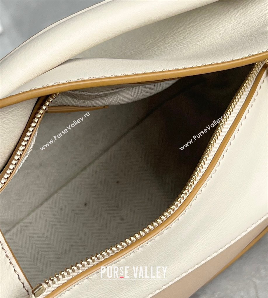 Loewe Mini Puzzle bag in Classic Calfskin White/Nude/Light Brown 2024 0202 (Ys-240202044)