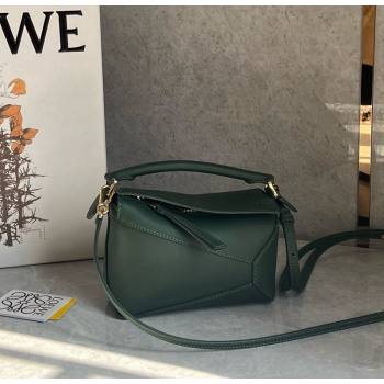 Loewe Mini Puzzle bag in Classic Calfskin Bottle Green 2024 0202 (Ys-240202047)