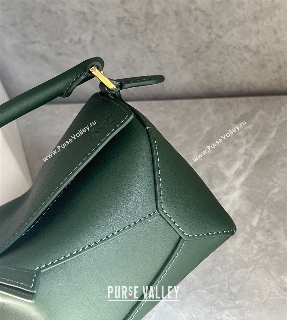 Loewe Mini Puzzle bag in Classic Calfskin Bottle Green 2024 0202 (Ys-240202047)