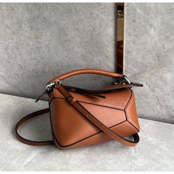 Loewe Mini Puzzle bag in Classic Calfskin Caramel Brown 2024 0202 (Ys-240202048)