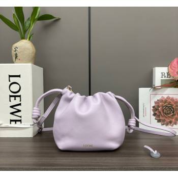 Loewe Mini Flamenco Purse bag in mellow nappa lambskin Light Purple 2024 262333 (Ys-240221067)