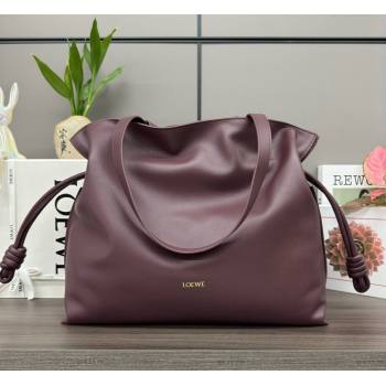 Loewe Large Flamenco clutch in nappa calfskin Dark Burgundy 2024 062350 (Ys-240221076)