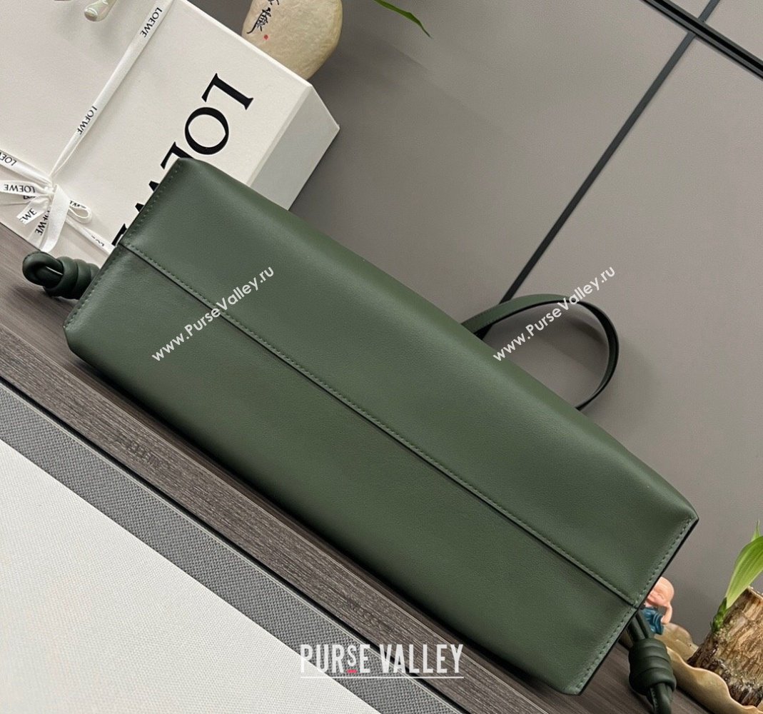 Loewe Large Flamenco clutch in nappa calfskin Bottle Green 2024 062350 (Ys-240221077)