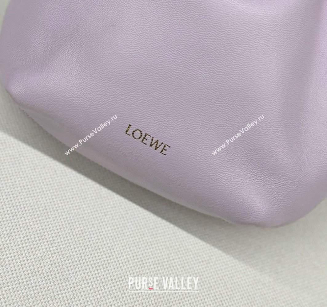 Loewe Mini Flamenco Purse bag in mellow nappa lambskin Light Purple 2024 262333 (Ys-240221067)