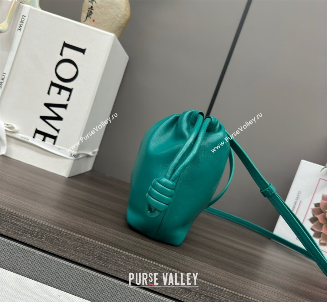 Loewe Mini Flamenco Purse bag in mellow nappa lambskin Emerald Green 2024 262333 (Ys-240221068)